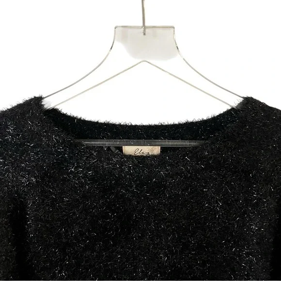 Elan metallic Eyelash Black Sweater size small NWT‎ - Picture 6 of 14